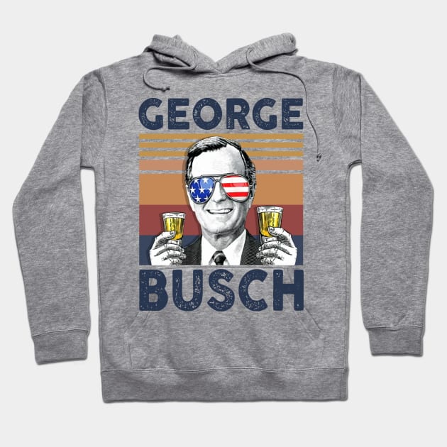 Geogre Busch US Drinking 4th Of July Vintage Shirt Independence Day American T-Shirt Hoodie by Krysta Clothing